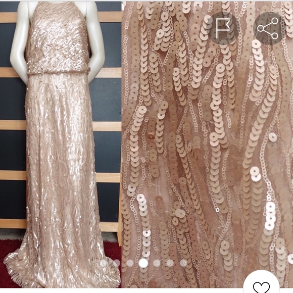 BHLDN Donna Morgan Sequin Alana Gown Size 6 - Picture 4 of 10
